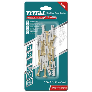TOTAL ΣΕΤ ΒΙΔΕΣ ΜΕ ΒΙΣΜΑΤΑ 4 Χ 40mm (WJSPK4504512)