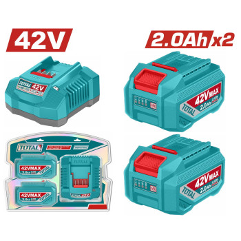 TOTAL ΕΠΑΓΓ. ΣΕΤ 2τεμ ΜΠΑΤ. TFBLI42201E Li-ion 42V/2Ah + 1τεμ ΦΟΡΤΙΣΤΗΣ TFCLI42021E (TFBCPM20221E)