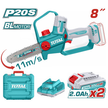 TOTAL ΕΠΑΓΓ. ΣΕΤ ΑΛΥΣΟΠΡΙΟΝΟ ΚΛΑΔ ΜΠΑΤ Li-ion 20V / 8" / 2Ah / 2 ΜΠΑΤ ΣΕ ΒΑΛΙΤΣΑ BL Motor (TGSLI20882E)