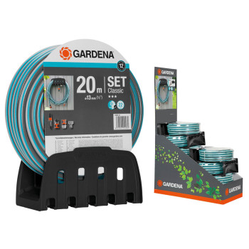 18005-50 Λάστιχο Gardena Classic 1/2"- 20m - Σετ με κρεμάστρα & συνδέσμους OGS